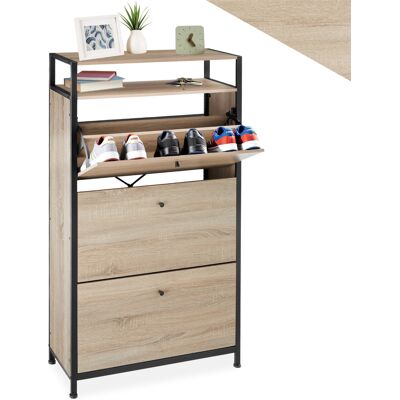 TecTake GmbH Étagère à chaussures - Bois clair industriel, Chêne Sonoma, 61 cm - Publicité TecTake GmbH Étagère à chaussures - Bois clair industriel, Chêne Sonoma, 61 cm - Publicité