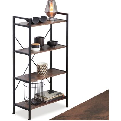TecTake GmbH Etagère bibliothèque LEEDS style industriel 67,5 x 31,5 x 121,5 cm - Bois foncé industriel, rustique - Publicité TecTake GmbH Etagère bibliothèque LEEDS style industriel 67,5 x 31,5 x 121,5 cm - Bois foncé industriel, rustique - Publicité