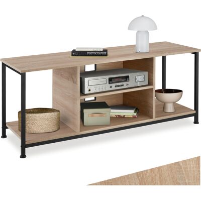 TecTake GmbH Meuble bas avec quatre compartiments ouverts et une étagère variable - 120 cm, Bois clair industriel, Chêne Sonoma - Publicité TecTake GmbH Meuble bas avec quatre compartiments ouverts et une étagère variable - 120 cm, Bois clair industriel, Chêne Sonoma - Publicité