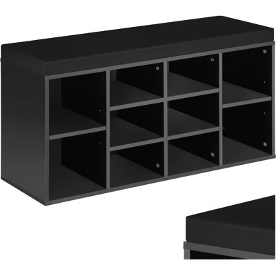 TecTake GmbH Meuble à chaussures Banc de rangement avec coussin d'assise 103,5x48x30cm - noir - Publicité TecTake GmbH Meuble à chaussures Banc de rangement avec coussin d'assise 103,5x48x30cm - noir - Publicité