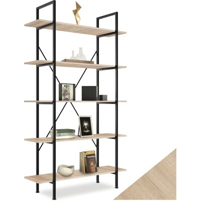 TecTake GmbH Etagère bibliothèque GLASGOW style industriel 106 x 34,5 x 179,5 cm - Bois clair industriel, Chêne Sonoma - Publicité TecTake GmbH Etagère bibliothèque GLASGOW style industriel 106 x 34,5 x 179,5 cm - Bois clair industriel, Chêne Sonoma - Publicité