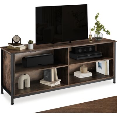 TecTake GmbH Étagère pour téléviseur Navan 147x41x60,5cm - Bois foncé industriel, rustique - Publicité TecTake GmbH Étagère pour téléviseur Navan 147x41x60,5cm - Bois foncé industriel, rustique - Publicité
