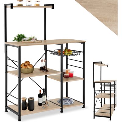 TecTake GmbH Etagère de cuisine Crawley réglable en hauteur 90x40x131,5cm - Bois clair industriel, Chêne Sonoma - Publicité TecTake GmbH Etagère de cuisine Crawley réglable en hauteur 90x40x131,5cm - Bois clair industriel, Chêne Sonoma - Publicité