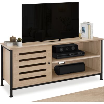TecTake GmbH Meuble pour téléviseur Galway 110x41,5x50,5cm - Bois clair industriel, Chêne Sonoma - Publicité TecTake GmbH Meuble pour téléviseur Galway 110x41,5x50,5cm - Bois clair industriel, Chêne Sonoma - Publicité