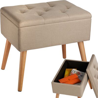 TecTake GmbH Banc avec coffre de rangement aspect lin RANYA - sable - Publicité TecTake GmbH Banc avec coffre de rangement aspect lin RANYA - sable - Publicité