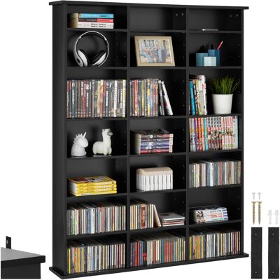 TecTake GmbH Étagère bibliothèque Stevie 105,5x19x136,5cm - noir - Publicité TecTake GmbH Étagère bibliothèque Stevie 105,5x19x136,5cm - noir - Publicité