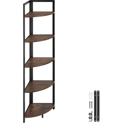TecTake GmbH Étagère d’angle Castlebar 30 x 30 x 150 cm - Bois foncé industriel, rustique - Publicité TecTake GmbH Étagère d’angle Castlebar 30 x 30 x 150 cm - Bois foncé industriel, rustique - Publicité