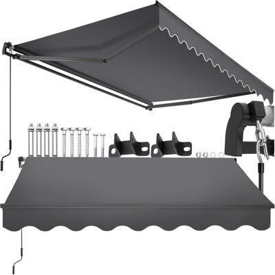 TecTake GmbH Store banne ORNELLA à bras articulé et support mural - 250 x 200 cm, gris foncé - Publicité TecTake GmbH Store banne ORNELLA à bras articulé et support mural - 250 x 200 cm, gris foncé - Publicité