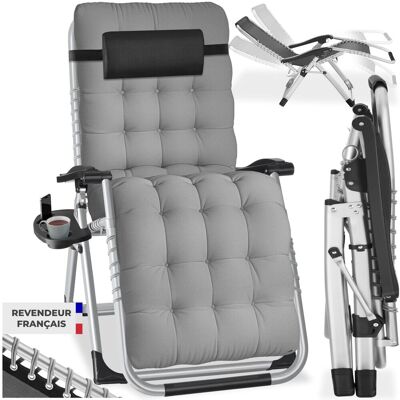 TecTake GmbH Chaise longue pliable CLOUD réglable en continu - gris clair, par pièce - Publicité TecTake GmbH Chaise longue pliable CLOUD réglable en continu - gris clair, par pièce - Publicité