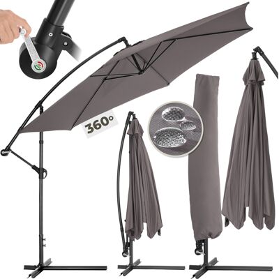 TecTake GmbH Parasol 350 cm avec housse de protection - gris - Publicité TecTake GmbH Parasol 350 cm avec housse de protection - gris - Publicité