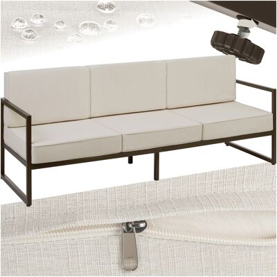 TecTake GmbH Canapé de jardin COMOSA 3 places - marron/beige - Publicité TecTake GmbH Canapé de jardin COMOSA 3 places - marron/beige - Publicité