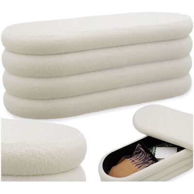 TecTake GmbH Banc rembourré ALTU avec espace de rangement - Bouclé crème/ blanc - Publicité TecTake GmbH Banc rembourré ALTU avec espace de rangement - Bouclé crème/ blanc - Publicité