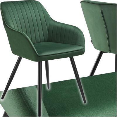 TecTake GmbH Chaise MARILYN en velours - vert foncé/noir, par pièce - Publicité TecTake GmbH Chaise MARILYN en velours - vert foncé/noir, par pièce - Publicité