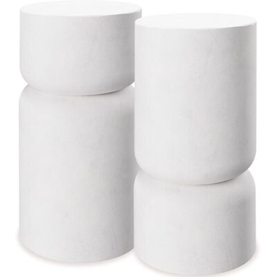 TecTake GmbH Lot de 2 tables d'appoint Amine, design arrondi 28 x 54,5 cm - blanc - Publicité TecTake GmbH Lot de 2 tables d'appoint Amine, design arrondi 28 x 54,5 cm - blanc - Publicité