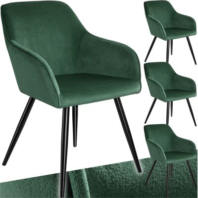 TecTake GmbH Chaise MARILYN Effet Velours Style Scandinave - vert foncé/noir, Lot de 4 - Publicité TecTake GmbH Chaise MARILYN Effet Velours Style Scandinave - vert foncé/noir, Lot de 4 - Publicité