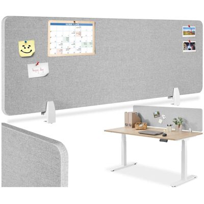 TecTake GmbH Cloison de bureau Noisy avec coins arrondis - 130 x 40 cm, gris - Publicité TecTake GmbH Cloison de bureau Noisy avec coins arrondis - 130 x 40 cm, gris - Publicité