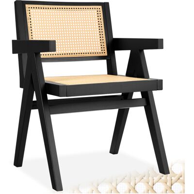 TecTake GmbH Chaise de salle à manger LISSY avec cannage viennois au style bohème - noir, par pièce - Publicité TecTake GmbH Chaise de salle à manger LISSY avec cannage viennois au style bohème - noir, par pièce - Publicité