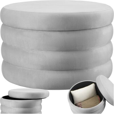 TecTake GmbH Tabouret ALTU XL rembourré avec rangement - Aspect velours gris - Publicité TecTake GmbH Tabouret ALTU XL rembourré avec rangement - Aspect velours gris - Publicité