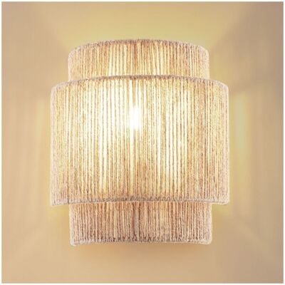 TecTake GmbH Applique murale LIGNEA LUX en jute de style bohème 40W - marron naturel - Publicité TecTake GmbH Applique murale LIGNEA LUX en jute de style bohème 40W - marron naturel - Publicité