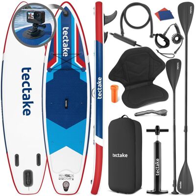 TecTake GmbH Planche de stand-up paddle 2 en 1, 320 cm, gonflable, kit complet - rouge/bleu - Publicité TecTake GmbH Planche de stand-up paddle 2 en 1, 320 cm, gonflable, kit complet - rouge/bleu - Publicité