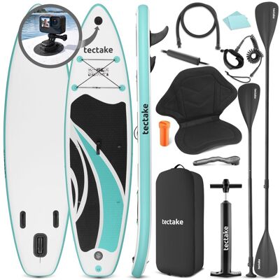 TecTake GmbH Planche de stand-up paddle 2 en 1, 320 cm, gonflable, kit complet - blanc/turquoise - Publicité TecTake GmbH Planche de stand-up paddle 2 en 1, 320 cm, gonflable, kit complet - blanc/turquoise - Publicité
