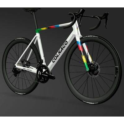 Vélo de Coupe du Monde COLNAGO V5RS Ultegra Di2 Vision SC45 M BLANC - Publicité Vélo de Coupe du Monde COLNAGO V5RS Ultegra Di2 Vision SC45 M BLANC - Publicité
