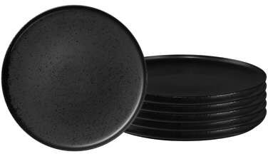 Lot de 6 Assiettes à dessert 21 cm Coppa Kuro - noire, Asa (x 6)