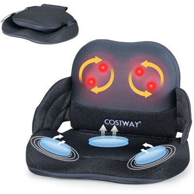 CostwayCoussin de Massage Lombaire Chauffant Coussin de Siège de Support Shiatsu Pliable avec Pétrissage Compression d Air à 3 Niveaux Gris - Publicité CostwayCoussin de Massage Lombaire Chauffant Coussin de Siège de Support Shiatsu Pliable avec Pétrissage Compression d Air à 3 Niveaux Gris - Publicité
