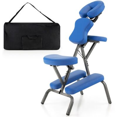 CostwayChaise de Massage Professionnel Portable Hauteur Accoudoirs Coussins Réglables Sac de Transport Capacité 150kg Bleu - Publicité CostwayChaise de Massage Professionnel Portable Hauteur Accoudoirs Coussins Réglables Sac de Transport Capacité 150kg Bleu - Publicité