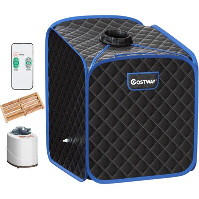 CostwaySauna à Vapeur Portable 2L avec Chaise 9 Niveaux de Température Réglables Tente de Spa pour 1 personne avec Rouleau de Massage Noir - Publicité CostwaySauna à Vapeur Portable 2L avec Chaise 9 Niveaux de Température Réglables Tente de Spa pour 1 personne avec Rouleau de Massage Noir - Publicité