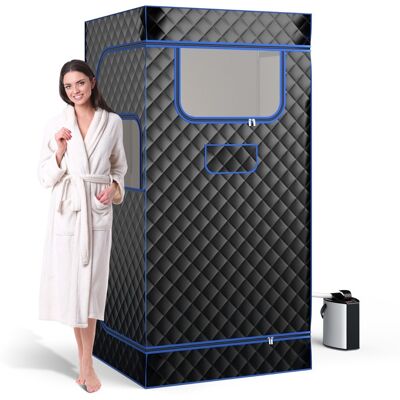 CostwaySauna à Vapeur Portable 3L avec Chaise Pliable pour 1 Personne avec 9 Niveaux Température Masseur de Pieds Minuterie Noir - Publicité CostwaySauna à Vapeur Portable 3L avec Chaise Pliable pour 1 Personne avec 9 Niveaux Température Masseur de Pieds Minuterie Noir - Publicité