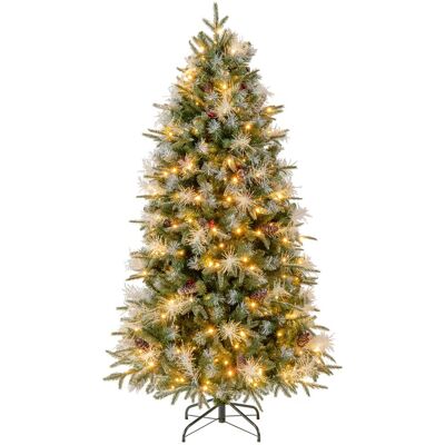 Costway180 cm Arbre de Noël Artificiel Pré-Éclairé Articulé avec 806 Pointes de Branches en PE PVC et PET 270 Lumières LED 8 Modes Socle Métallique - Publicité Costway180 cm Arbre de Noël Artificiel Pré-Éclairé Articulé avec 806 Pointes de Branches en PE PVC et PET 270 Lumières LED 8 Modes Socle Métallique - Publicité