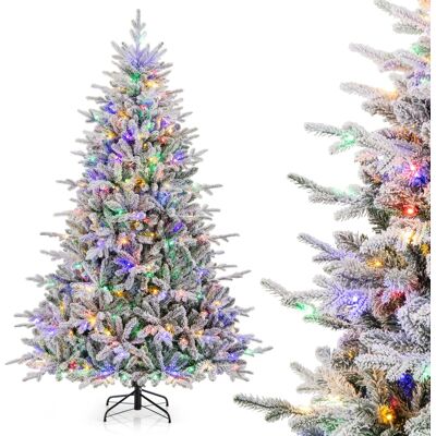 CostwaySapin de Noël Artificiel Floqué et Articulé 8 Modes d'Eclairage Lumières LED Multicolores Pointes de Branches en PVC et PE - Publicité CostwaySapin de Noël Artificiel Floqué et Articulé 8 Modes d'Eclairage Lumières LED Multicolores Pointes de Branches en PVC et PE - Publicité