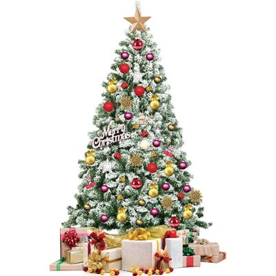 CostwayArbre de Noël Artificiel Couvert de Flocons de Neige Décoration de Noël avec Base en Métal Adapté pour Bureau Maison 230cm - Publicité CostwayArbre de Noël Artificiel Couvert de Flocons de Neige Décoration de Noël avec Base en Métal Adapté pour Bureau Maison 230cm - Publicité