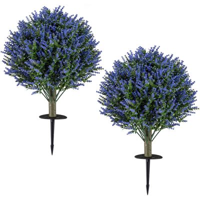 CostwayLot de 2 Lavandes Artificielles Topiaires 34 x 60 cm avec Piquets, Décoration Florale, Arbres de Buis Fausses Plantes Artificielles - Publicité CostwayLot de 2 Lavandes Artificielles Topiaires 34 x 60 cm avec Piquets, Décoration Florale, Arbres de Buis Fausses Plantes Artificielles - Publicité