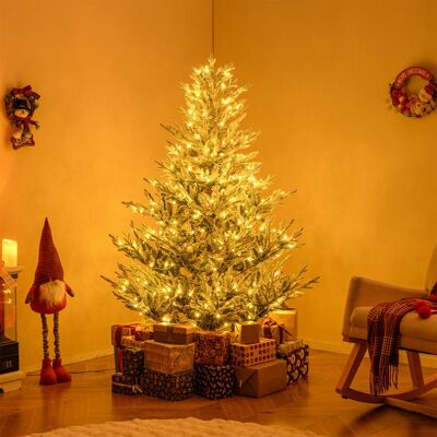 CostwayArbre de Noël Artificiel Pré-Éclairé de 210 cm Sapin de Noël Articulé avec Flocage Neigeux 1074 Branches 450 LED Blanc Chaud 13 Modes - Publicité CostwayArbre de Noël Artificiel Pré-Éclairé de 210 cm Sapin de Noël Articulé avec Flocage Neigeux 1074 Branches 450 LED Blanc Chaud 13 Modes - Publicité