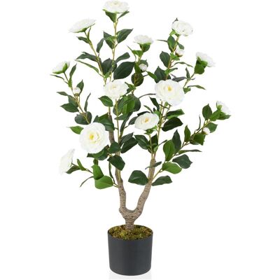 CostwayPlante Artificielle à Fausses Fleurs de 90 cm Fausse Plante Camélia Artificiel dans Un Pot Pépinière avec 16 Fleurs Blanc - Publicité CostwayPlante Artificielle à Fausses Fleurs de 90 cm Fausse Plante Camélia Artificiel dans Un Pot Pépinière avec 16 Fleurs Blanc - Publicité