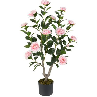 CostwayPlante Artificielle à Fausses Fleurs de 90 cm Fausse Plante Camélia Artificiel dans Un Pot Pépinière avec 16 Fleurs Rose - Publicité CostwayPlante Artificielle à Fausses Fleurs de 90 cm Fausse Plante Camélia Artificiel dans Un Pot Pépinière avec 16 Fleurs Rose - Publicité