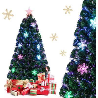 CostwaySapin de Noël Artificiel 120 cm avec Lumières LED et Pied Arbre de Noël en PVC plastique métal avec flocon de neige, Vert - Publicité CostwaySapin de Noël Artificiel 120 cm avec Lumières LED et Pied Arbre de Noël en PVC plastique métal avec flocon de neige, Vert - Publicité