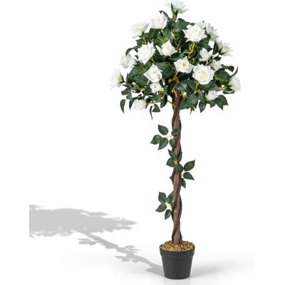 CostwayPlante Artificielle de 120cm en Pot Fausse Rosier à Fleurs avec Pot de Pépinière Roses Blanches Arbre à Fleurs Artificiel Décoration Moderne - Publicité CostwayPlante Artificielle de 120cm en Pot Fausse Rosier à Fleurs avec Pot de Pépinière Roses Blanches Arbre à Fleurs Artificiel Décoration Moderne - Publicité
