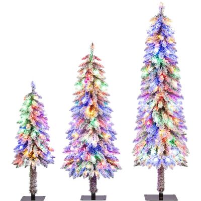 CostwayLot de 3 Arbres de Noël Pré-Éclairés de 90/120/150cm avec 115+207+275 Pointes de Branches Enneigées 50 & 100 & 150 Lumières LED Multicolores - Publicité CostwayLot de 3 Arbres de Noël Pré-Éclairés de 90/120/150cm avec 115+207+275 Pointes de Branches Enneigées 50 & 100 & 150 Lumières LED Multicolores - Publicité