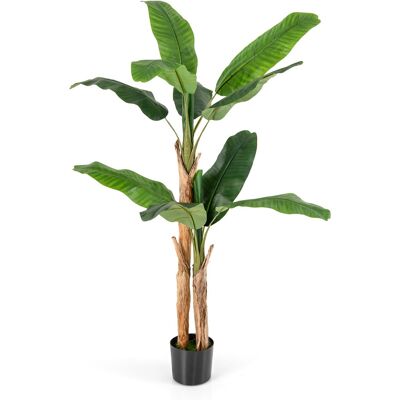 CostwayPlante Artificielle de 165 Tiges Doubles Fausse Plante de Bananier avec 10 Grandes Feuilles Plante Verte en Pot - Publicité CostwayPlante Artificielle de 165 Tiges Doubles Fausse Plante de Bananier avec 10 Grandes Feuilles Plante Verte en Pot - Publicité