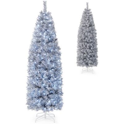 CostwaySapin de Noël Artificiel Pré-éclairé 180 cm 475 Pointes de Branches 250 Lumières LED Blanc Froid Forme Crayon Base en Métal Pliable Arbre de Noël - Publicité CostwaySapin de Noël Artificiel Pré-éclairé 180 cm 475 Pointes de Branches 250 Lumières LED Blanc Froid Forme Crayon Base en Métal Pliable Arbre de Noël - Publicité