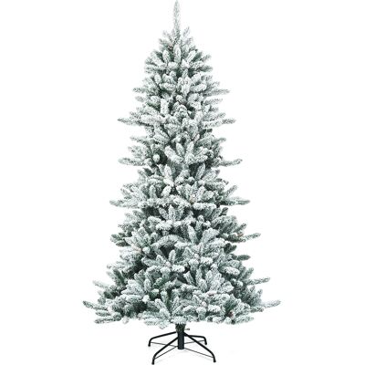 CostwaySapin de Noël Artificiel Enneigé Longiligne 210cm en PVC avec Pommes de Pin Blanches 1108 Branches et Pied en Fer Résistant - Publicité CostwaySapin de Noël Artificiel Enneigé Longiligne 210cm en PVC avec Pommes de Pin Blanches 1108 Branches et Pied en Fer Résistant - Publicité