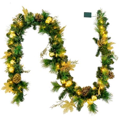CostwayGuirlande de Noël Artificielle Pré-illuminée de 270 cm avec 50 Lumières LED Blanc Chaud Décoration de Noël à Piles avec Pommes de Pin Baies Boules Fleurs - Publicité CostwayGuirlande de Noël Artificielle Pré-illuminée de 270 cm avec 50 Lumières LED Blanc Chaud Décoration de Noël à Piles avec Pommes de Pin Baies Boules Fleurs - Publicité