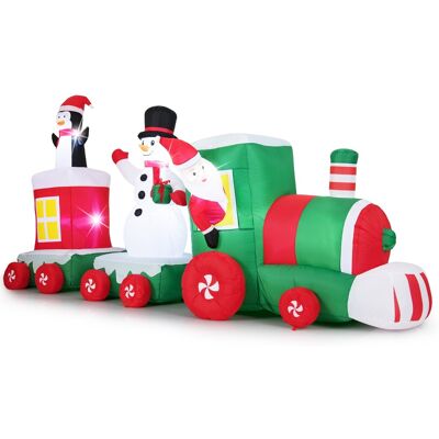 CostwayTrain Gonflable de Noël Père Noël au Volant avec Bonhomme de Neige Pingouin Boîte Cadeau et Lumières LED Intégrées Décoration de Noël - Publicité CostwayTrain Gonflable de Noël Père Noël au Volant avec Bonhomme de Neige Pingouin Boîte Cadeau et Lumières LED Intégrées Décoration de Noël - Publicité