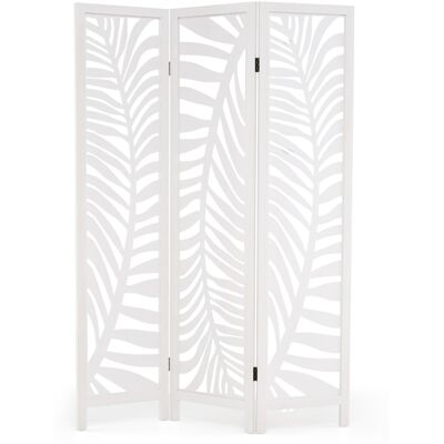CostwayParavent 3 Panneaux Écran de Confidentialité Autoportant de 170 cm avec Cadre en Bois Naturel de Paulownia Motifs Feuillages Ajourés Blanc - Publicité CostwayParavent 3 Panneaux Écran de Confidentialité Autoportant de 170 cm avec Cadre en Bois Naturel de Paulownia Motifs Feuillages Ajourés Blanc - Publicité