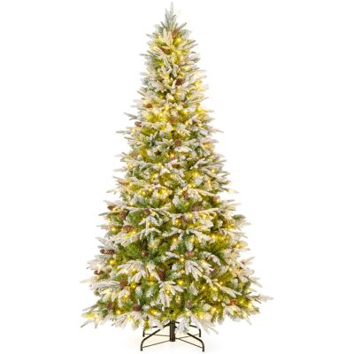 CostwaySapin de Noël Artificiel de 225 cm Arbre de Noël à Charnières Floqué de Neige 1135 Pointes 81 Pommes de Pin 470 Lumières LED Blanc Chaud - Publicité CostwaySapin de Noël Artificiel de 225 cm Arbre de Noël à Charnières Floqué de Neige 1135 Pointes 81 Pommes de Pin 470 Lumières LED Blanc Chaud - Publicité