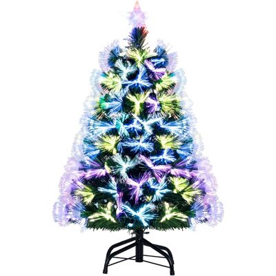 CostwaySapin de Noël à Fibre Optique 95 CM Sapin Artificiel Pré-éclairé avec 93 Branches Étoile de Sommet & Pied Métallique Pliable Vert - Publicité CostwaySapin de Noël à Fibre Optique 95 CM Sapin Artificiel Pré-éclairé avec 93 Branches Étoile de Sommet & Pied Métallique Pliable Vert - Publicité