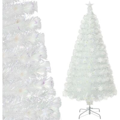 CostwaySapin de Noël Artificiel à Fibre Optique Pré-Éclairé 120cm Blanc avec Feuilles Irisées Lumières Led Flocon De Neige Multicolores - Publicité CostwaySapin de Noël Artificiel à Fibre Optique Pré-Éclairé 120cm Blanc avec Feuilles Irisées Lumières Led Flocon De Neige Multicolores - Publicité